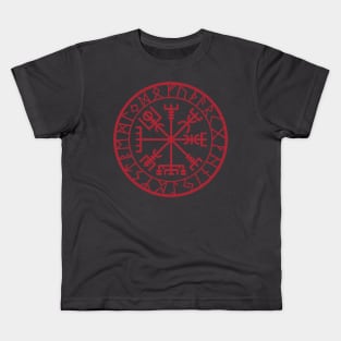 Vegvisir - Protection and Guidance Stave with Runes Kids T-Shirt